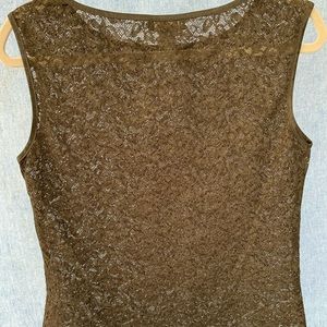 Ann Taylor black lace sleeveless shell,